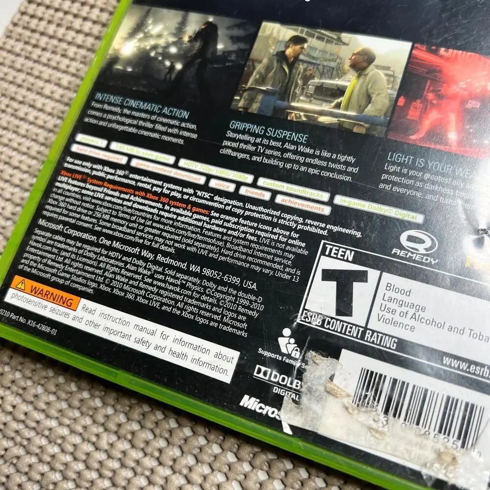 Alan Wake – Xbox 360‎ Psychological Action Thriller Complete NTSC